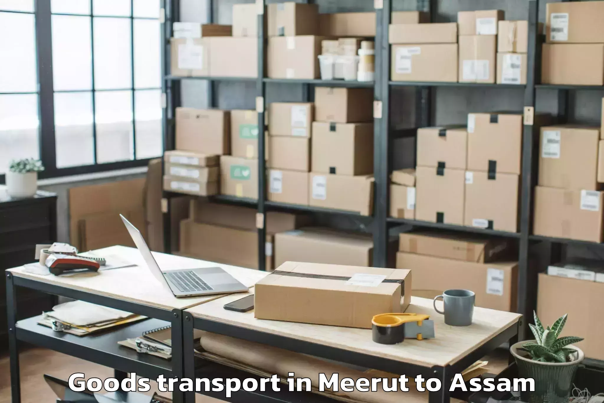 Discover Meerut to Banekuchi Goods Transport